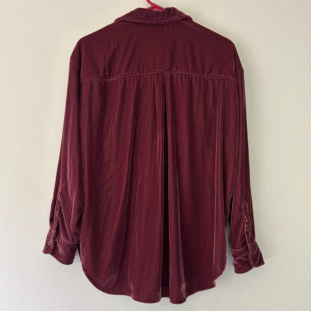 Universal Thread pink Velvet Oversized Button Up Shirt M - Picture 6 of 10